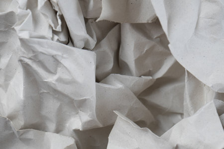 White wrinkled paper texture backgroundの写真素材