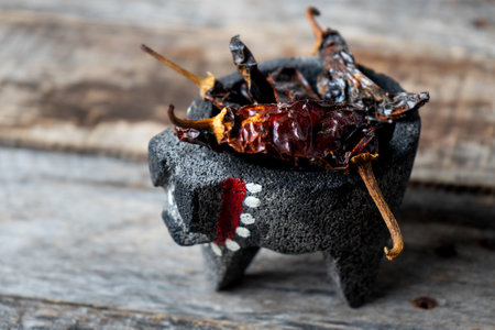 Morita pepper is a very piquant jalapeno pepper dried and smokedの写真素材