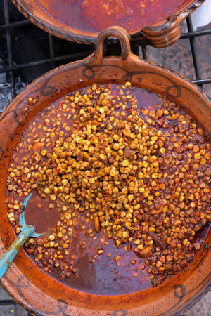 Traditional mexican snack called esquites or corn cup
