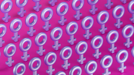 Feminist concept and background. 3D illustration renderの写真素材