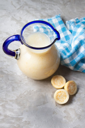 Glass with fresh guava juice. mexican drinksの写真素材