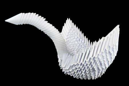 Swan Paper Figure (Origami)の写真素材