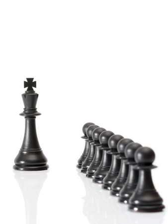 Chessmen Isolated on Whiteの写真素材