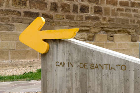 Arrow of the St. James Way. Santo Domingo de la Calzada, La Rioja. Spain.の写真素材