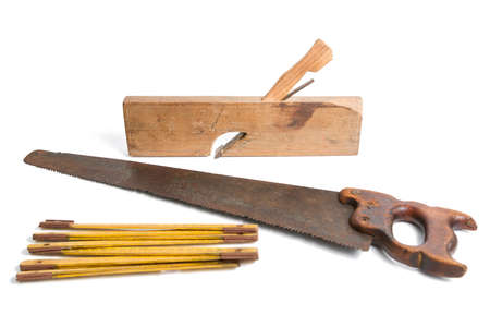 Woodworking Tools Isolated on Whiteの写真素材
