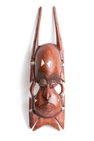African Mask Isolated on White.の写真素材
