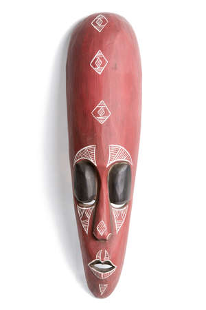 African Mask Isolated on White.の写真素材