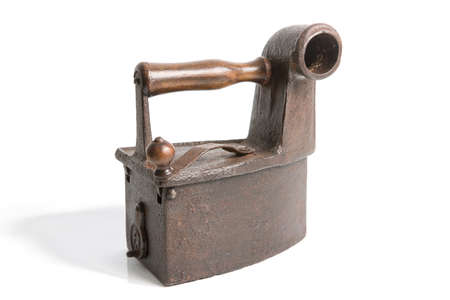 Old Smoothing Iron Isolated on Whiteの写真素材
