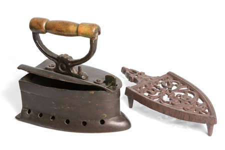 Old Smoothing Iron Isolated on Whiteの写真素材