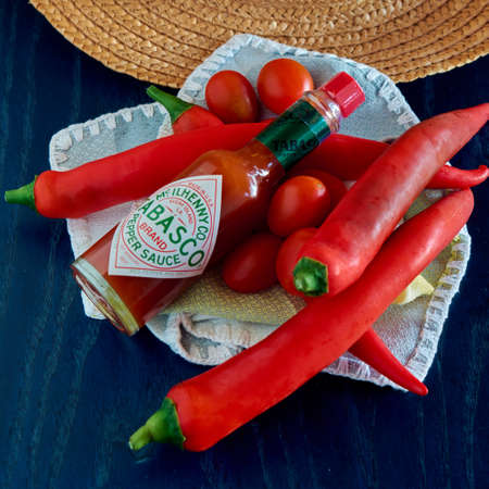 Palma,Balearic islands / Spain-02-26-2020: Tabasco, spicy sauce made in the United States of world saleのeditorial素材