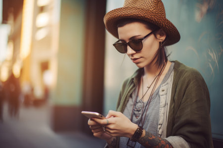 Beautiful business woman wearing white eye glasses,AI Generativeの素材