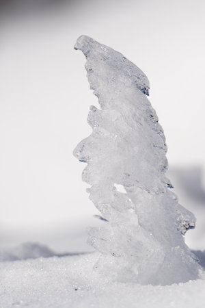 sculptures created by ice, curious shapes created by nature,の写真素材