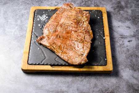 Beef ribs on wooden board,の写真素材