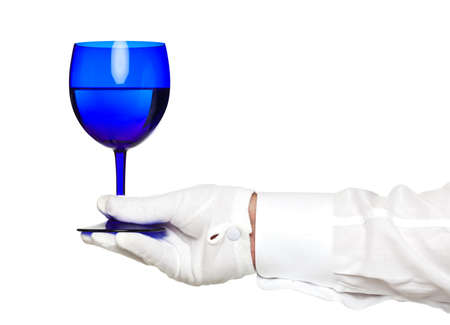 Butler serving a drinkの写真素材