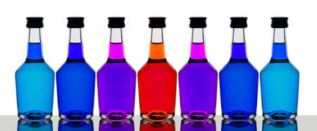 Colorful back lit bottles