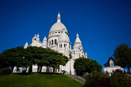 View on Basilique of Sacre Coeur, Montmartre, Paris, Franceの写真素材