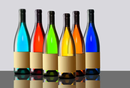 Colorful group of bottlesの写真素材