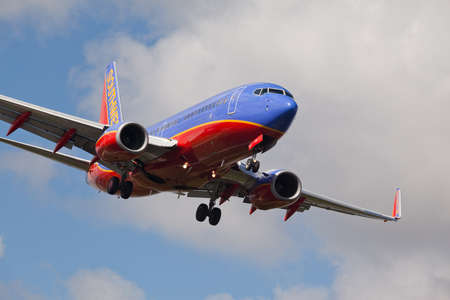 FORT LAUDERDALE, USA - JUNE 2, 2015: Southwest Airlines Boeing 737 landing at the Fort...