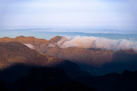 Fog in the mountains of Gran Canariaの写真素材