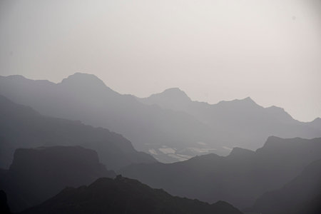 Gran Canaria mountains in the mistの写真素材