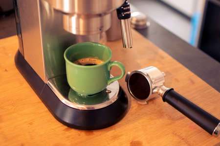 Home espresso coffee machine - Cup of coffeeの写真素材