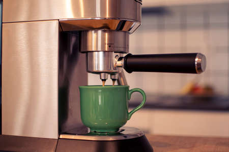 Home espresso coffee machine - Cup of coffeeの写真素材
