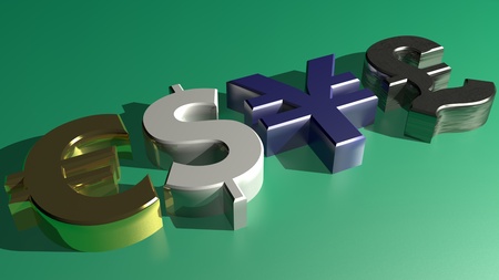 Currencies - Euro Dollar Yen Poundの写真素材