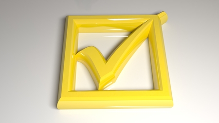 Yellow flag in the box - Selectionの写真素材