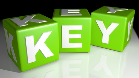 Green cubes keyの写真素材