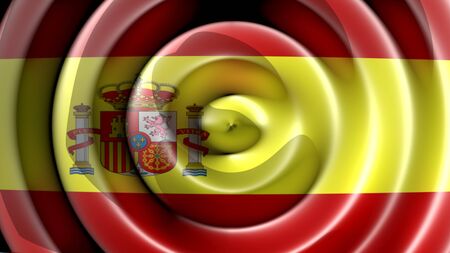 Spanish flag waving - Top view