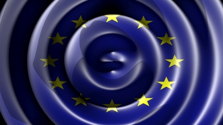 European flag waving - Top viewの写真素材