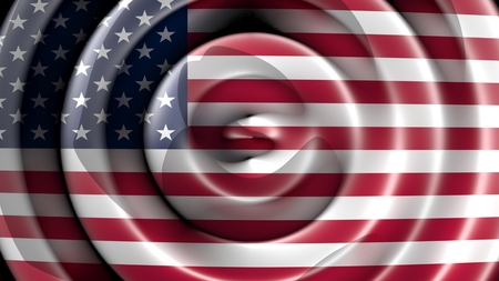 American flag waving - Top viewの写真素材