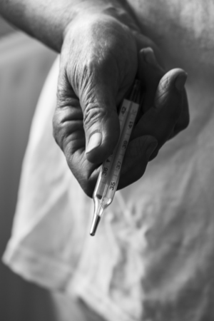 Checking feverの写真素材