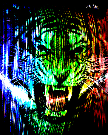 Angry tiger faceの写真素材