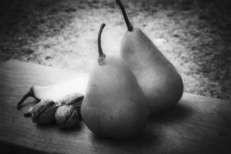 Pears and nutsの写真素材