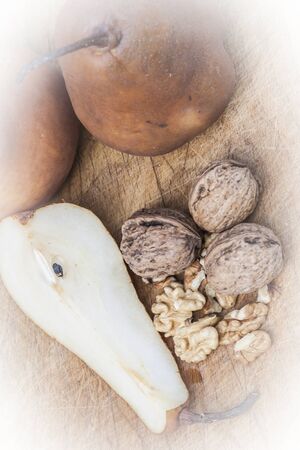 Nuts and pearsの写真素材