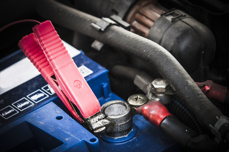 Car battery chargingの写真素材