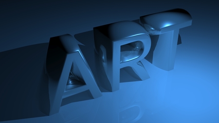 ART in metallic blueの写真素材