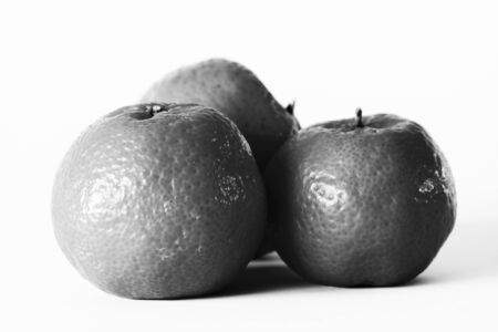 Tangerins in black and whiteの写真素材