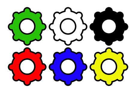 Set of six gears for settings iconのイラスト素材