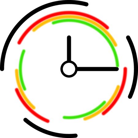 Clock icon with colorful circlesのイラスト素材