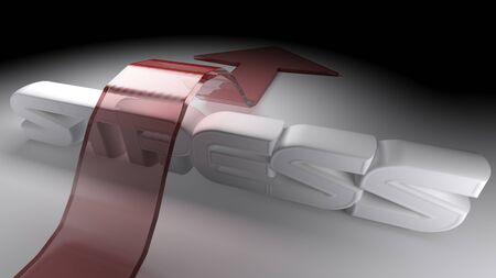 Red arrow jumping stress - 3D renderingの写真素材