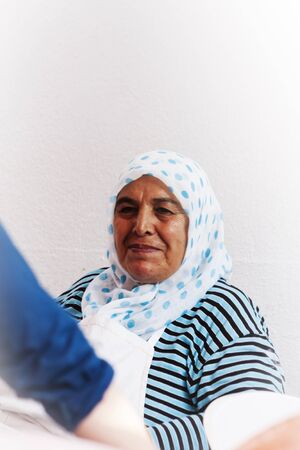 Old turkish woman smilingのeditorial素材