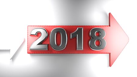 2018 chromed on red arrow - 3D renderingの写真素材