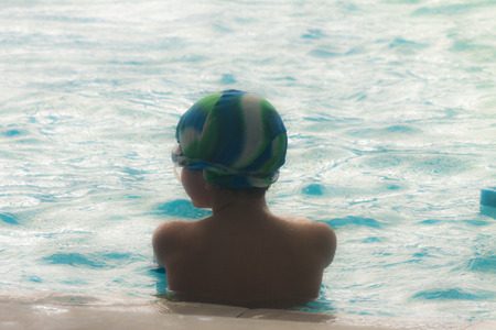 Child at swimming poolのeditorial素材