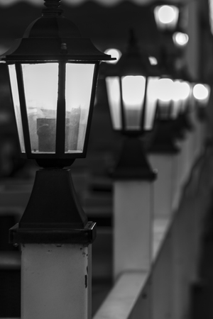 Line of lights in the night;の写真素材