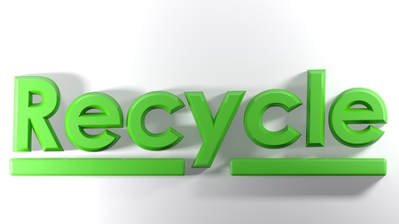 The word Recycle is written with 3D lettersの写真素材