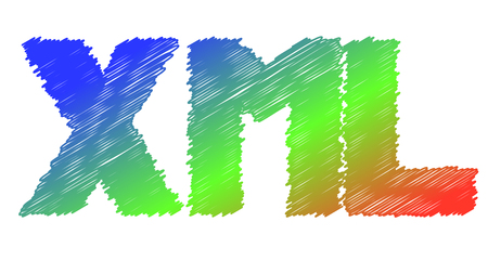 A colorful icon for XML: extensible markup language - vectorのイラスト素材