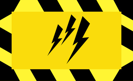 A sign for electric shock hazard in black and yellow colors - vectorのイラスト素材