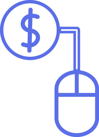 Icon - Mouse connected to dollar - Vectorのイラスト素材